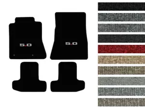 New! 1979 - 2024 Ford Mustang CARPET Floor Mats w/ Embroidered 5.0 Logo 4pc Set - Bild 1 von 10