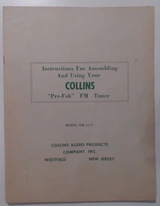1952 Collins Radio Pre-Fab FM Tuner FM-11-C Aufbauanleitung  - Bild 1 von 5