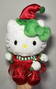 Sanrio Hello Kitty weiß rot Weihnachten Elfe Plüsch Ornament Schmuckstück - Bild 1 von 8