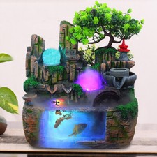 Resina rocaille FONTANA a cascata Desktop PAESAGGIO Umidificatore Decorazioni