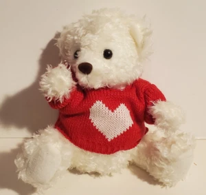 AVON COLECCIONABLES PELUCHE BLANCO DÍA DE SAN VALENTÍN OSO DE PELUCHE ROJO SUÉTER CORAZÓN 1996 - Imagen 1 de 2