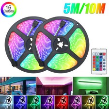 32FT Flexible Strip Light 3528 RGB LED SMD Remote Fairy Lights Room TV Party Bar
