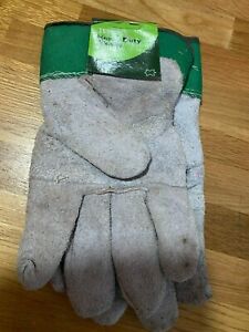 Men's Classic Thick Leather Palm Heavy Duty Work Garden Gloves One Size