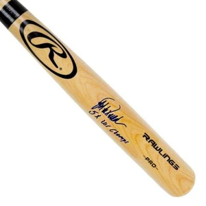 Jorge Posada Signed 5x WS champs Inscription Rawlings Blonde Baseball Bat (Becke - Picture 1 of 2