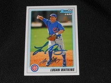 Chicago Cubs Logan Watkins Signed 2010 Bowman Autograph Card #BP11  113