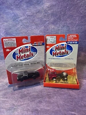 Lot Of 2-Mini Metals Red 1953 White 3000 Tractor & Ford Pickup Sheridan Blue - Image 1 of 4