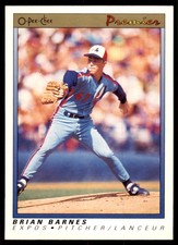 1991 O-Pee-Chee Premier Brian Barnes Baseball Cards. #4