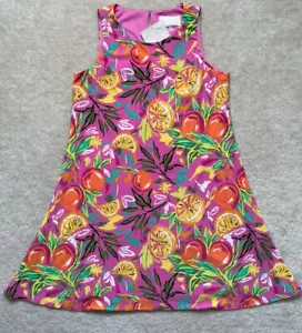 Pappagallo Sleeveless Shift Short Dress Stretch Pink Citrus Print Women’s M NWT - Picture 1 of 10