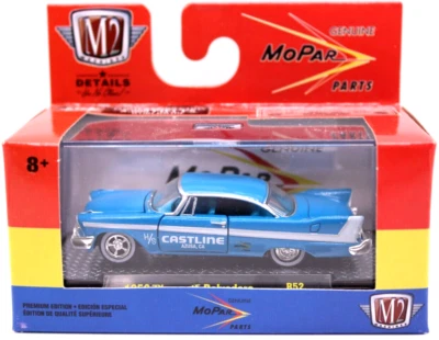 M2 1/64 Mopar Parts 1958 Plymouth Belvedere blue WWRR's R52 20-27 - Image 1 of 4