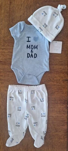 Three Piece New Born Says Love Mommy an Daddy From Marshalls - Picture 1 of 1