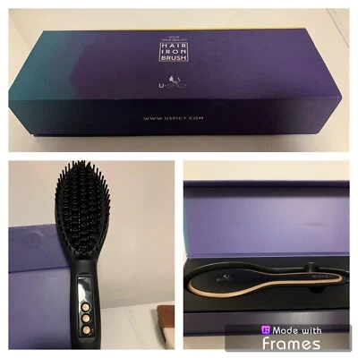 BranU Spicy Hair Iron Straightener Brush Women's Black Model US-FSOO5 - Image 1 of 4