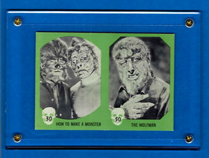 Horror Monster 1961 GREEN NU-CARDS #"S 30 & 50 UNCUT PANEL NRMT W/ACRYLIC CASE