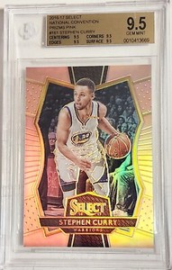 2016-17 Select National PINK Prizms /15 #161 BGS 9.5 (POP 3) Stephen Curry