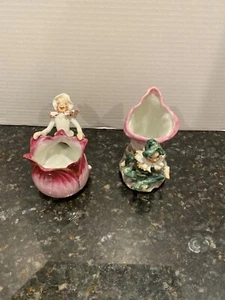 Vintage Japan Pixie Elf Gnome Small Planters - Picture 1 of 11