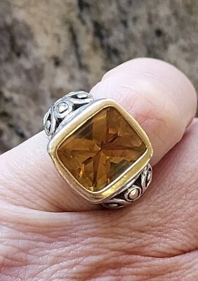 Hermoso Anillo John Hardy Vintage Citrino Oro 18kt y .925 ~ 12gr Talla 5 Foto 1 de 4