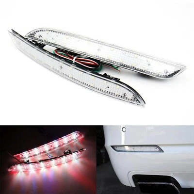 2 Clear Lens LED Bumper Reflector Tail Brake Light For BMW 528i/535i/550i xDrive - Image 1 of 4