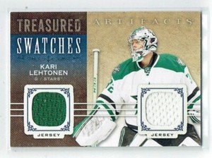 14-15 UD Upper Deck Artifacts Treasured Swatches  Kari Lehtonen  Dual Jerseys