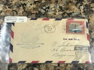 SW1 Luftpost-Postgeschichte: Int'l Aeronautical Expo, Chicago IL - Roessler Brief - Bild 1 von 2