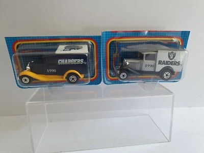 MATCHBOX NFL  RAIDERS + CHARGERS  x 2 FACTORY SEALED BLISTERS - Image 1 of 4