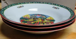 Set Of 3 Trisa Christmas Time Memories Porcelain China soup bowls Exc. Condition - Picture 1 of 4