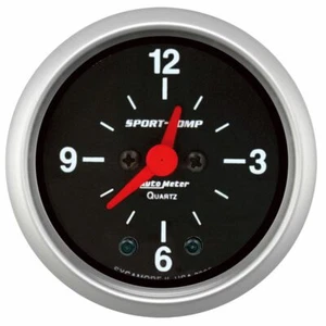 Autometer 3385 Sport-Comp 2-1/16in. 12 Hour Analog Clock Gauge - Picture 1 of 1