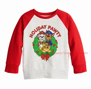 Paw Patrol CHRISTMAS Boys Sweatshirt Fleece T Shirt Top Size 2T- 5T Girl Toddler - Picture 1 of 2