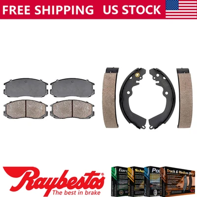 Front Ceramic Brake Pads & Rear Brake Shoes For 1999-2000 Mitsubishi Mirage - Image 1 of 4