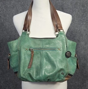 The Sak Teal Brown Shoulder Bag Leather Strap - Picture 1 of 15
