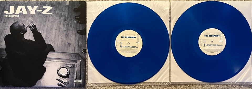 Jay-Z - The Blueprint - EX 2 x Vinyl LP - Blue Color Promo 2001 314-586-396-1 - Image 1 of 4