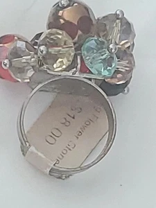 VINTAGE Crystal Cluster RING  - Picture 1 of 8