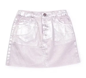 gb girls silver metallic coated mini skirt Size 6 - Picture 1 of 4