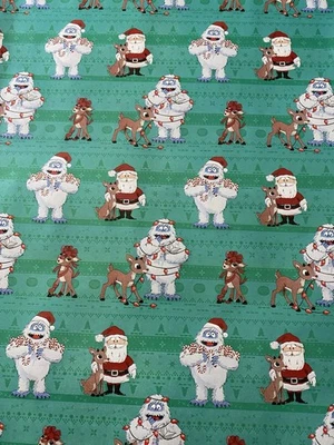 Papel de envolver de Navidad RUDOLPH EL RENO NARIZ ROJA 25 pies cuadrados BUMBLE Foto 1 de 4