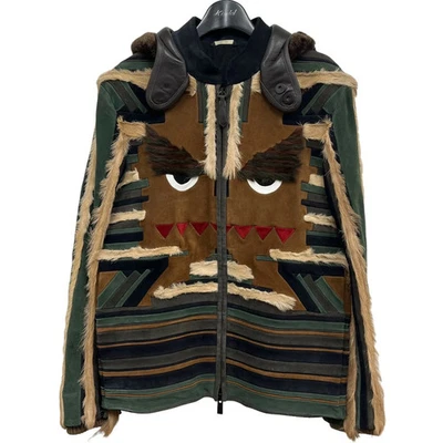 FENDI Monster Leather Jacket Brown Size: 44 - Image 1 of 4