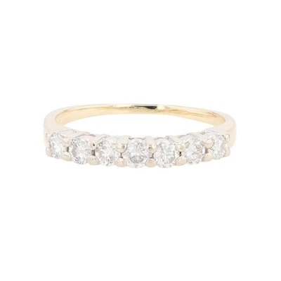 .41ctw Round Diamond Prong Set Wedding Band Ring 14k Multi-Tone Gold Size 5.75 - Image 1 of 4