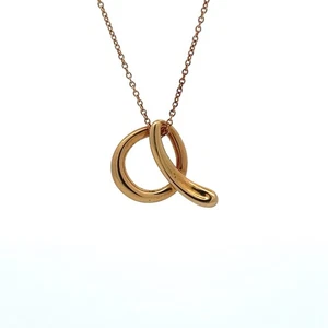 Tiffany & Co. Peretti 18K Rose Gold Alphabet Letter “o” Pendant Necklace 16” - Picture 1 of 6