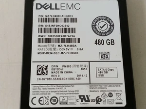 Samsung DELL EMC MZ7LH480A 480 GB SATA III 2.5 in Solid State Drive - Picture 1 of 6