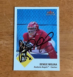 Tarjeta de béisbol Fleer Tradition 2003 autógrafo firmado por Bengie Molina Anaheim Angels - Imagen 1 de 2