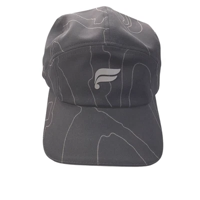 Fabletics billed hat adult Women OSFM/black+gray stripes/strap back adjust/logo - Image 1 of 4