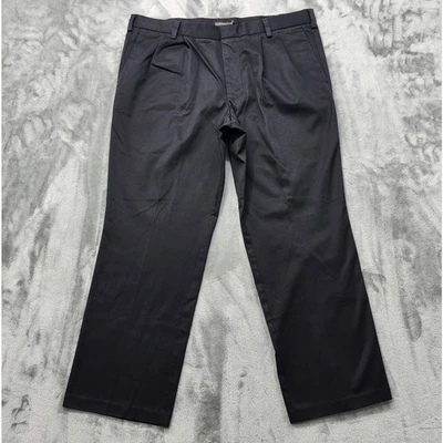 Dockers 裤子男式 40 X 30 灰色 D3 签名卡其色打褶 Chino 办公室职业 — 第 1/4 张图片
