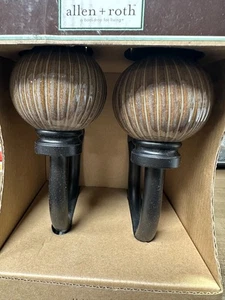 Allen + Roth Set Gardinenhalter Paar dunkle Oberfläche Keramikknöpfe - NEU - Bild 1 von 4