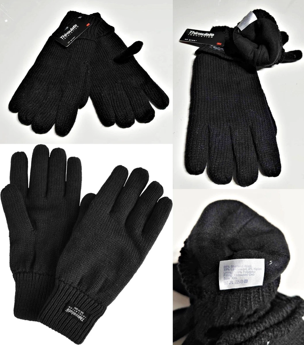 THMO Herren Lederhandschuhe Mit Thinsulate-Futter – Winddicht, Warm, In Schwarz (Größen M/L & L/XL)