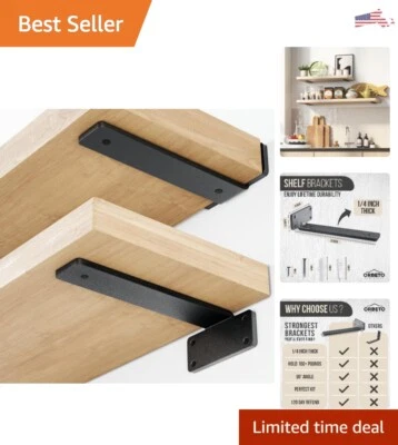 Floating Shelf Bracket - Sturdy Steel, Holds 160+lb, Easy Install - 6 Pack - Image 1 of 4