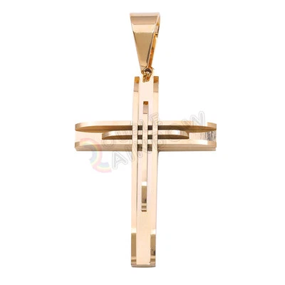 Colgante Cruz Clásica P02 Hombre Acero Inoxidable Oro Plata Negro Foto 1 de 2
