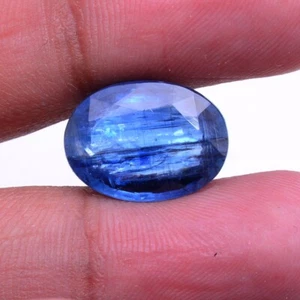 10.60 Cts Natural Blue Kyanite Top Quality 16mm 12mm Oval Cut Certified Gemstone - Picture 1 of 6