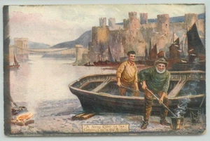 POSTCARD Conway Castle and bridge, A new coat of tar - Picture 1 of 2