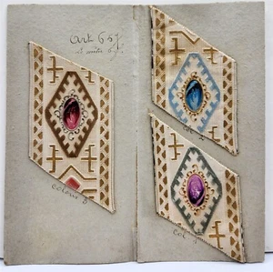 Tapestry Ribbon Textiles Salesman Samples Card J. B. Poizat Bruxelles, Belgium - Picture 1 of 6