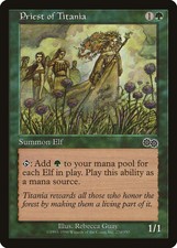 Priest of Titania Urza's Saga PLD Green Common MAGIC GATHERING CARD ABUGames
