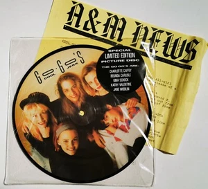 The GO-GO's 7" Cool Jerk PICTURE DISC + PRESS RELEASE 1990 Vinyl Carlisle MINT - Picture 1 of 6
