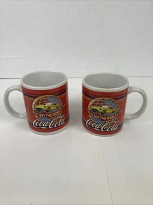 Pair Of VTG "I'd Like to Buy the World a Coke" 12 Oz Coca Cola Coffee Tea Mug - Picture 1 of 12