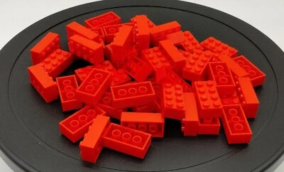 LEGO BRICKS RED 50 PCS BLOCKS BUILDING PIECES 2X4 LOT - Image 1 of 2